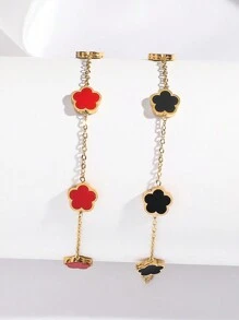 跨境五瓣花女士手鍊,獨特設計,優雅瓣形吸引人的簡約多用珠寶