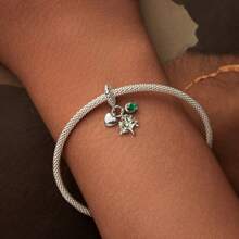 bamoer 1 pièce Pendentif Charm Arbre de Vie Argent Sterling 925 Vert avec Trèfle à Quatre Feuilles Chanceux et Perles Zirconia, Compatible avec Bracelet et Collier Originaux, Cadeau de Bijouterie DIY
