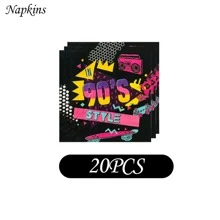 10/20 chiếc phụ kiện tiệc theo chủ đề Vaporwave Disco phong cách thập niên 90 họa tiết Graffiti, bao gồm đĩa tiệc phong cách Graffiti 7"/9" thập niên 90 và khăn ăn phong cách Graffiti thập niên 90, thích hợp cho tiệc sinh nhật, họp mặt, tụ họp gia đình, dã ngoại ngoài trời, tiệc mừng năm mới, kỷ niệm - Nhiều màu - Xem 8