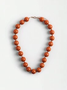 1pc Bohemian Style Multi-Layer Plastic Acrylic Beaded Necklace, Geometric Circle Pattern, Handmade, Suitable For Festival And Daily Wear - Bead Necklace - View 15