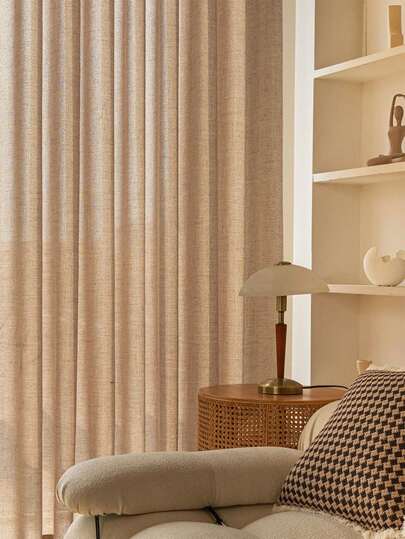 1 Stück Vorhang im japanischen Stil aus Leinen-Mischung in Naturfarbe, filtert Licht und blockt teilweise, sorgt für guten Faltenwurf und veredelt den Wohnraum, einfache Installation, geeignet für Schlafzimmer, Wohnzimmer, Waschküche, Terrasse und Kinderzimmer für die meisten Wohndekorationen