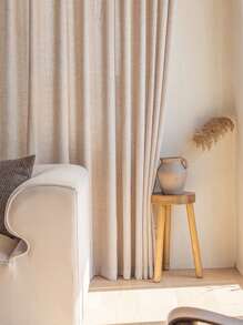 1 pieza de Cortina de mezcla de lino de estilo japonés de color natural, que filtra la luz y bloquea algo de luz. Proporciona un buen plisado y realza el espacio de vida. Fácil instalación, adecuada para dormitorio, sala de estar, lavandería, patio y habitación infantil para la mayoría de la decoración del hogar.