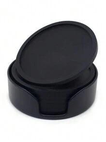 6 件 10 厘米圆形硅胶杯垫，防滑耐热，带 1 件塑料支架套装