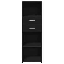 Highboard Storage Cabinet 40x42 5x124 Cm Engineered Wood Modern Design Black Finish - Black - View 3