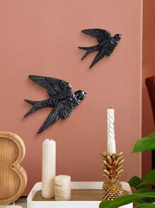 1 Stück/2 Stück Wanddekoration aus Harz Material Schwalbe, vintage goldene fliegende Schwalbe Heim Dekoration, für Zuhause, Restaurant, Party, Hochzeit und andere Anlässe