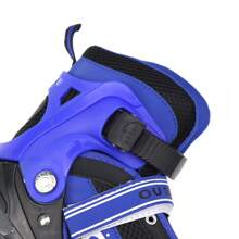 Inline Skates Verstellbare Rollschuhe Damen Mädchen Jungen Inliner für Erwachsene mit großen Rädern - blau schwarz - Übersicht 5