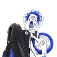 Inline Skates Verstellbare Rollschuhe Damen Mädchen Jungen Inliner für Erwachsene mit großen Rädern - blau schwarz - Übersicht 4