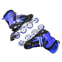 Inline Skates Verstellbare Rollschuhe Damen Mädchen Jungen Inliner für Erwachsene mit großen Rädern - blau schwarz - Übersicht 3