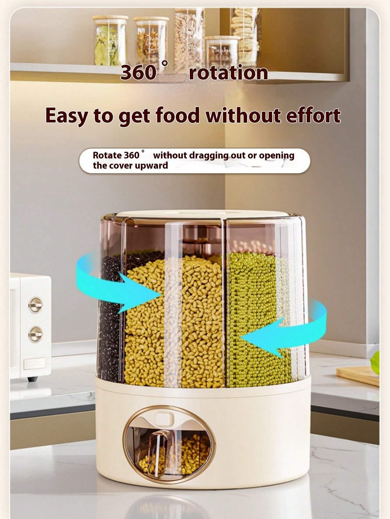 1pc Rotating Sealed Anti-Insect Anti-Humidity Storage Container, Rice ...