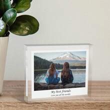 1 Stück personalisiertes Foto-Kristall-Accessoire mit Namensaufdruck + Valentinstag / Jahrestag / Geburtstagsgeschenk, transparenter Acrylrahmen, Mode-Dekoration, Abschlussgeschenk / Muttertag / Vatertag, personalisiertes kreatives Geschenk für Freund, Freundin und Familie