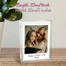 1 Stück personalisiertes Foto-Kristall-Accessoire mit Namensaufdruck + Valentinstag / Jahrestag / Geburtstagsgeschenk, transparenter Acrylrahmen, Mode-Dekoration, Abschlussgeschenk / Muttertag / Vatertag, personalisiertes kreatives Geschenk für Freund, Freundin und Familie