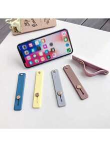 Mobile Phone Push-Pull Finger Ring Buckle Bracket Telescopic Simple Adhesive Solid Color Silicone Wristband Bracket Anti-Fall Outdoor Multi-Purpose