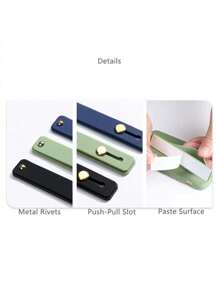 Mobile Phone Push-Pull Finger Ring Buckle Bracket Telescopic Simple Adhesive Solid Color Silicone Wristband Bracket Anti-Fall Outdoor Multi-Purpose