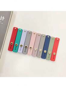 Mobile Phone Push-Pull Finger Ring Buckle Bracket Telescopic Simple Adhesive Solid Color Silicone Wristband Bracket Anti-Fall Outdoor Multi-Purpose