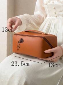 Spersonalizowana kosmetyczka z motywem kwiatowym i spersonalizowanym tekstem, wyłącznie dla Ciebie, przenośna, wodoodporna, pojemna kosmetyczka z PU, spersonalizowany prezent dla druhny, modna, pojemna torba podróżna, wysokiej jakości kosmetyczka