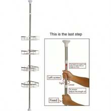 Corner Shower Caddy Telescopic 4 Tier Bathroom Corner Shelf Storage Rack Baskets