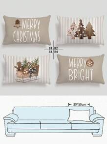 4 Stück Weihnachts-Samt-Kissenbezüge mit weicher Haptik, Weihnachtsmann, Weihnachtszahlen, Rentier, Schneemann, Schneeflocke, aus hypoallergenen Polyestermaterial, mit unsichtbarem Reißverschluss, ohne Füllung, geeignet für Heimdekoration, Wohnzimmer, Zierkissenbezüge, Kissen, Sofakissen, Heimdekoration, Kissenbezüge, weiche Pads.