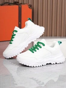 男士秋冬厚底增高鞋，休闲运动鞋，防滑轻便运动鞋，适合青少年夏季休闲、户外运动、度假旅行、毕业礼物、生日礼服配饰 - 多色 - 查看 2