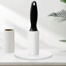 可重复使用的粘毛滚筒，快速轻松地从家具、汽车、衣服等处去除宠物毛发（黑色） - 包括 2 个粘毛滚筒、10 卷 60 撕纸 - 黑色 - 查看 6