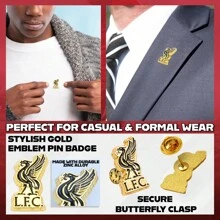 Keyring Pin Badge Gift Set Supporters Gear Gift - Gold - View 3