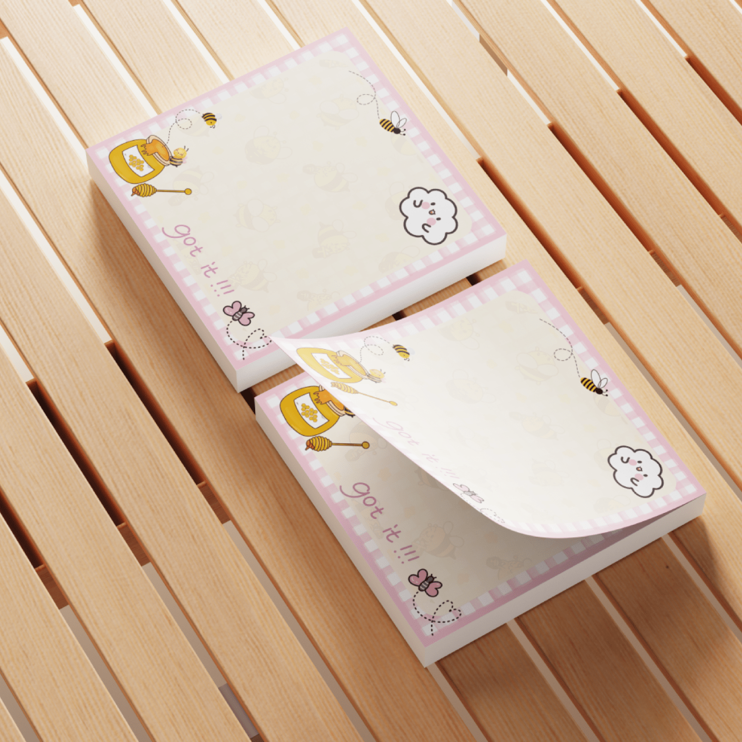 4pcs Bee Sticky Notes 3x3 Inch Cute Bee Note Pads Adhesive Bee Memo ...