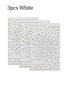 5pcs Multicolor Purchase Products DIY Faux Pearl Stickers Self Adhesive Decorative Stickers Acrylic Shiny Crystal Gem Stickers Can Be Pasted On The Face, Hair, Eyes, Mouth, Cosmetics, Nails, Body, Crafts ,Hair Styling Tools Hair Accessories - Multicolor - View 18