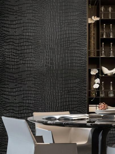 1roll Crocodile Wallpaper Lavish Zwart Matte Textured Self Removable Home ation Renovation Paste The Wand Product