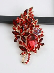 1 Stück Luxus voller Kristall Barock Broschen Anstecker für Damen Mode Strass klassische große Abzeichen Vintage Lady Party Bankett Pin