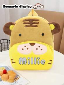 LICVIC 1 pieza Mochila infantil con nombre bordado personalizado, útiles escolares de vuelta al cole para niños, mochila con dibujos animales, bolsa escolar con nombre bordado personalizado, regalo para niños, mochila para guardería, bolsa de almacenamiento escolar, bolsa de almacenamiento de papelería, suministros para estudiantes, suministros para guardería, mochila con dibujos animados, regalo de Navidad, regalo de cumpleaños, regalo de vuelta al cole, regalo de Año Nuevo, regalo para niño, regalo para niña, dinosaurio, tigre, koala, gato, jirafa, unicornio, elefante