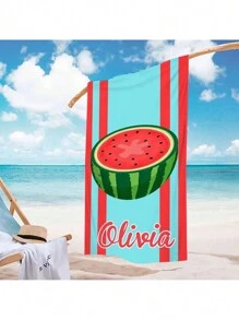 1 Peça Toalha de Praia Personalizada com Texto, Alta Absorção de Água, Adequada para Piscina, Viagem de Camping, Extremamente Confortável - Multicolorido - Visão 8