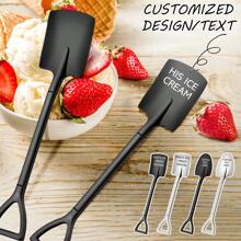 1pc Stainless Steel Ice Cream Spoon, Portable Ice Cream Scoop For Kitchen & Dining - Multicolor - View 14