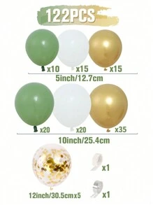 122 个乳胶气球套件，生日婚礼节日派对背景装饰用品，五彩纸屑气球套件，圣诞节 - 彩色 - 查看 12