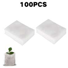 50/100/200 unidades Bolsas de vivero de semillas, bolsas de cultivo no tejidas, macetas de semillero de tela, suministros para el hogar y el jardín, bolsas de vivero de plántulas para trasplante de suelo, suministros de producción agrícola 8x10 cm