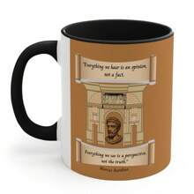 Taza de 11 oz, ideas de regalo de cumpleaños para esposa, taza de afirmación, taza de café estoica, Marcus Aurelio, citas estoicas, estoicismo, citas inteligentes, obsequio, regalo para él, interior negro - 1 - Ver 4