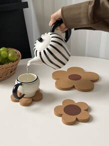 CMYD Studio 1 件/套向日葵软木垫，多功能隔热杯垫套装，适用于餐桌、碗、杯子、锅、牛排盘、茶壶、咖啡杯、餐具