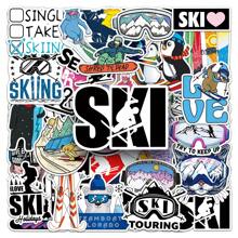 50 PCs Funny Cute Ski Stickers For Laptops, Water Bottles, Diaries, Suitcases, Cars, Wardrobes And Other DIY Decorative Stickers