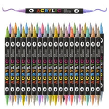 أقلام تلوين الاكريليك مزدوجة اللون الناب ، 24/48/72 لونًا ، قلم فرشاة مزدوج الرأس لرسم الصخور والسيراميك والرسم والابداع الشخصي DIY