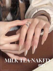 15毫升 Netroots 同款水润美感裸色指甲油胶水 2025 流行冰透明底色美甲持久光疗指甲胶水