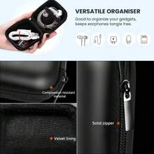 Proteção para fone de ouvido Organizador de cabo compacto Estojo quadrado Mini bolsa portátil com zíper para fone de ouvido/USB Bolsa de armazenamento Organizador de cabo de dados USB Bolsa portátil Caixa de armazenamento de itens pequenos