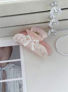 OUSEON 新娘爪夹 新娘发饰，婚礼爪夹带水钻标志，适合单身派对和新娘送礼会的准新娘礼物情人节情人节发夹发夹发夹发夹发夹秋冬女士发饰蝴蝶结适合度假装女士 - 彩色 - 查看 7