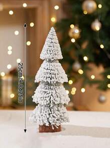 6pcs/Set Mini Artificial Christmas Trees With Wooden Base, Christmas Decorations For Wedding Decor, Bridal Backdrop, Bouquets, Boutonnieres, Arch, Party Decorations - Multicolor - View 15