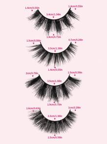 MAGEFY 20Pairs CC Curl Natural Cross Full Mixed Style False Eyelashes,Fluffy Slim For Everyday Use Manga Eyelashes, Travel Essentials - Hitam - View 6