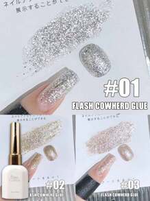 Conjunto de Esmalte de Unha de 15ml Sequin Cowboy Flash Explosão 2025 Super Flash Platinum, Esmalte de Unha Glitter, Cola para Unha Radiante de Alta Densidade
