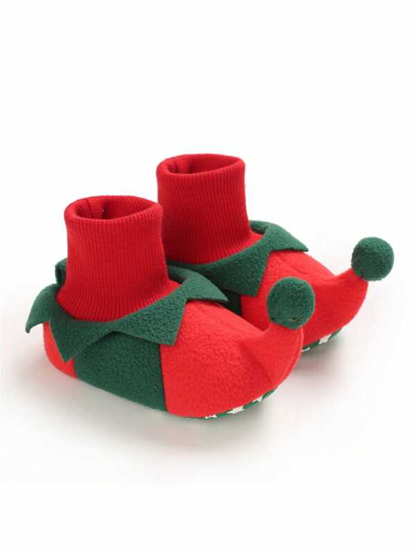 Bottes d'hiver chaudes pour bébés nouveau-nés garçons et filles, accessoires pour les fêtes de Noël, chaussures pour bébés
