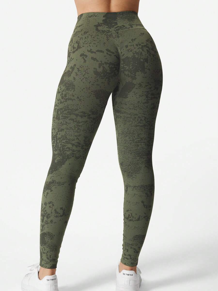 VOYJOY Women Camo Workout Scrunch Butt Leggings Seamless High Waisted Athletic Yoga Leggings