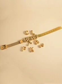 MECYLIFE 1 Pc Personalized Adjustable Stainless Steel Name Bracelet, Customizable Letter Bracelet, Popular Gift For Birthday - Bracelet - View 6