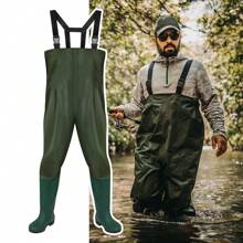 Randaco Wathose 70 Denier Nylon, PVC Angelhose, wasserdichte Fischteichhose mit Gummistiefeln, Bund, Taschen, und EIN kostenloser Haken, geeignet
