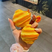 苹果 3D 羊角面包形状耳机保护壳 兼容 Airpods Pro 第二代、AirPods 3、AirPods 1/2、创意无线蓝牙耳机保护壳 - 多色 - 查看 10