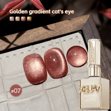 XEIJAYI 15ML 金色渐变猫眼指甲油凝胶 光疗凝胶 可卸磁性指甲油 DIY美甲 适用于沙龙和家庭 - 不含磁棒 - 彩色 - 查看 11