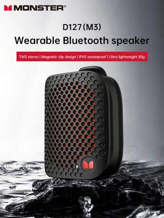  Monster M3 Bärbar Hi-Fi-högtalare Trådlös Stereo Bas Musik Subwoofer Bärbar Lavalier-högtalare Med Inbyggd Mikrofon Högtalare